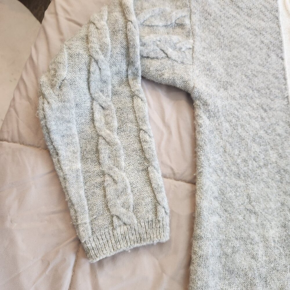 Topshop Patchwork Cable Knit Open Front Long Card… - image 7